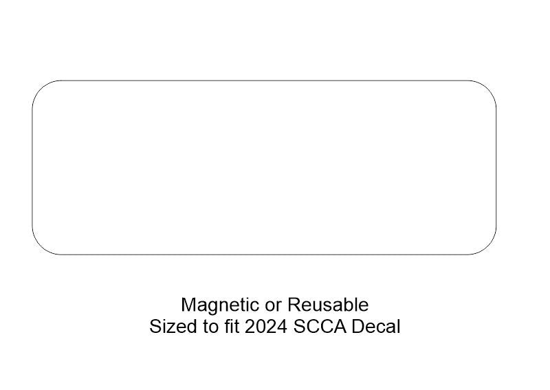 SCCA Magnetic or Reusable Vinyl Backing (SINGLE)