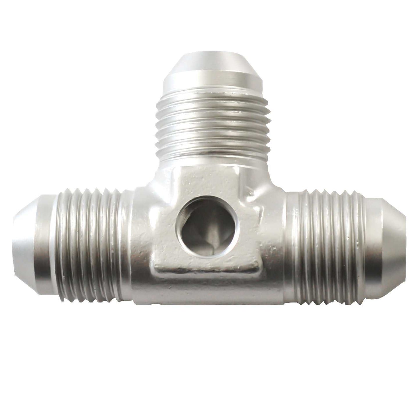 - 6 Flare Tee With 1/8 Npt Port Silver/Clear
