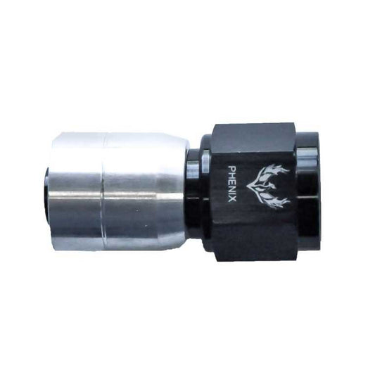 AN -6 Crimped Hose End Straight - Black/Silver/Clear