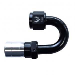 AN -8 Crimped Hose End 180 Degree - Black/Silver/Clear
