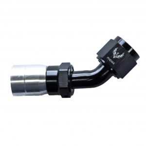 AN -8 Crimped Hose End 45 Degree - Black/Silver/Clear