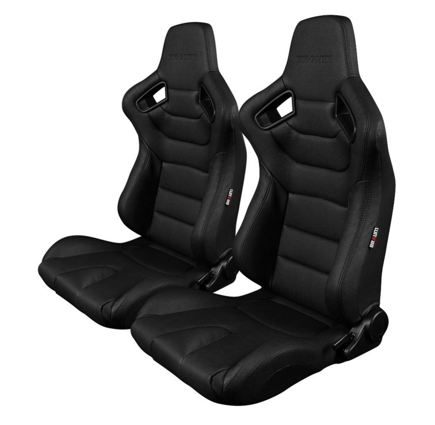 Braum Racing Elite Series Reclining Seat - Black Suede - Grey Stitching