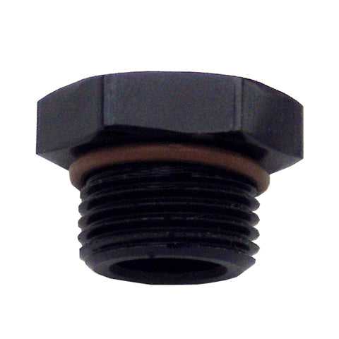 Black Straight Thread O-Ring Plug -8AN