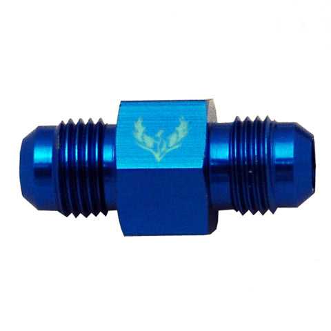 Blue #8AN Flare Union With Port W 1/8"Npt
