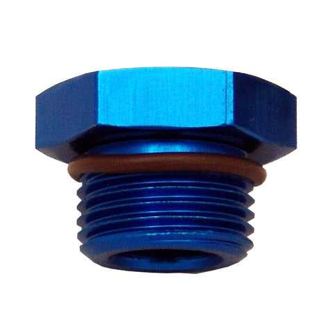 Blue Straight Thread O-Ring Plug -12AN
