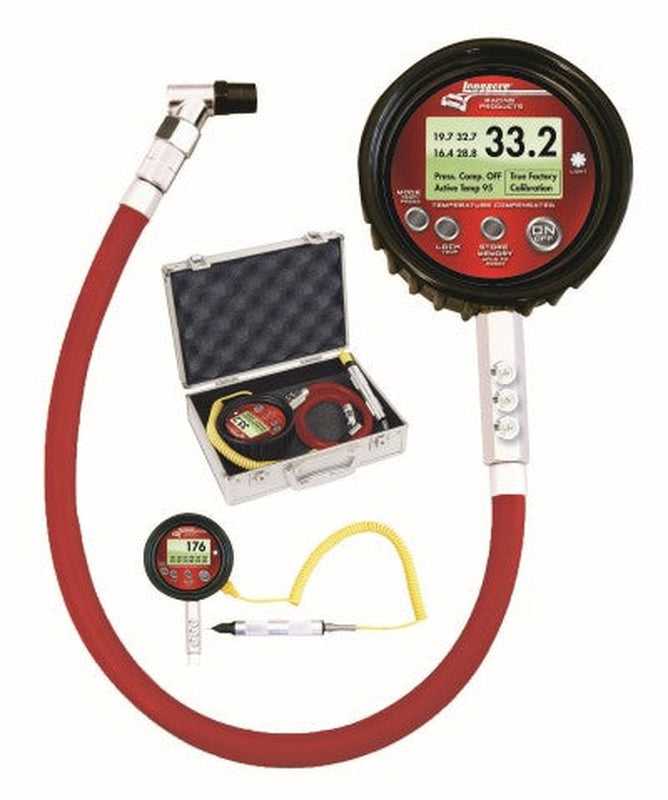 Longacre Tire Gauge 53050: Dig Temp Comp TPG 0-100 w- temp probe & case