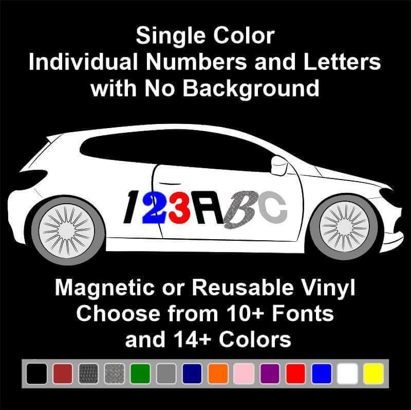 Single Color Autocross Numbers and Letters - Shop Now! – Solo Performance  Specialties