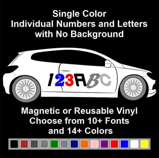 Single Color Individual Numbers and Letters