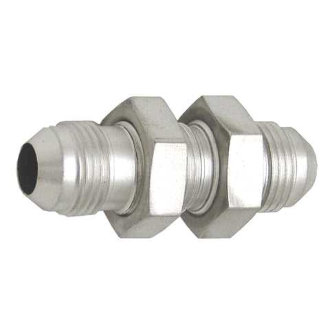 Straight Bulkhead Flare - 8 Silver/Clear ANod