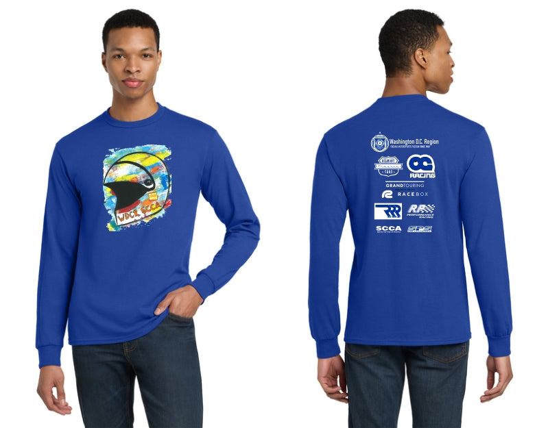 Washington DC Region WDCR SCCA Long Sleeve 100% Cotton T-Shirt *Free Ground Shipping*