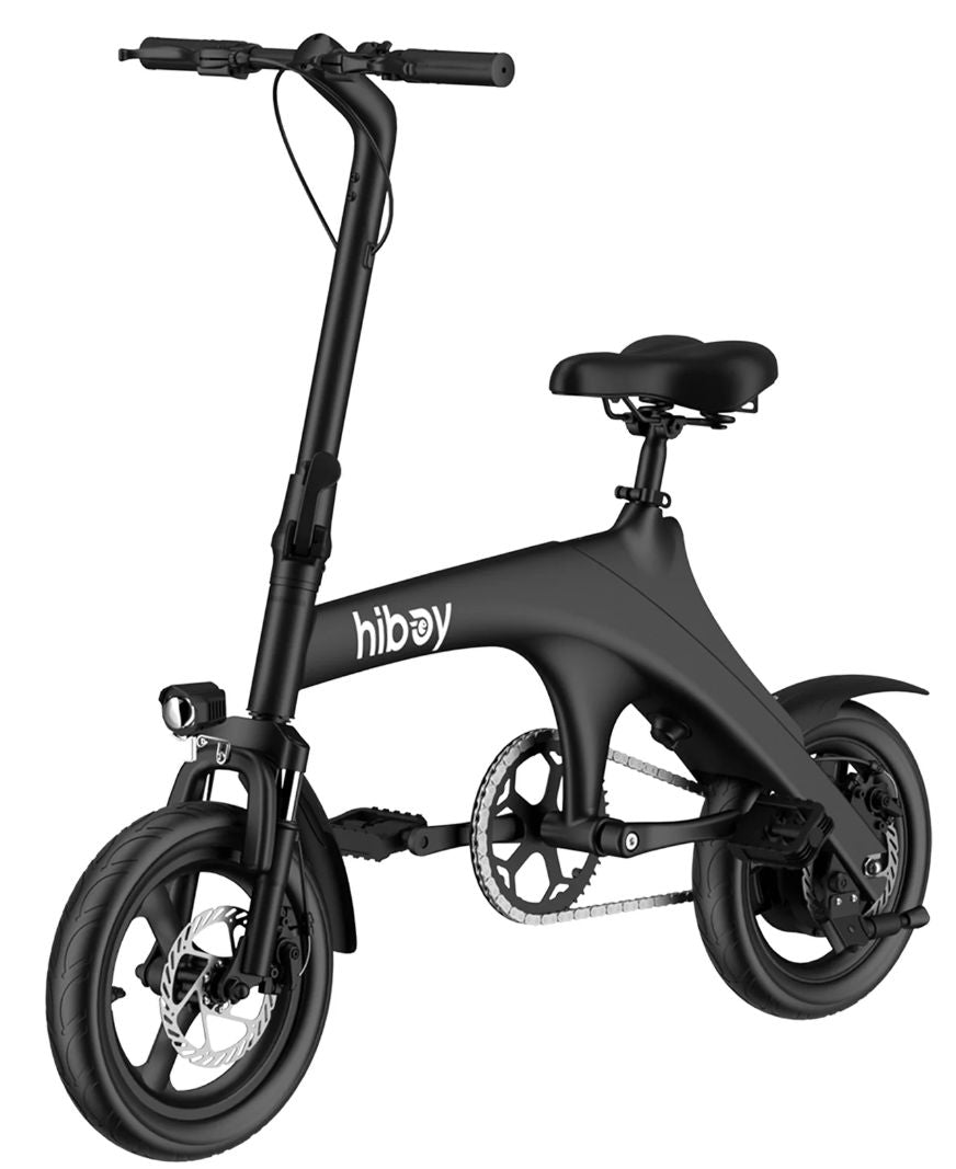 amazon folding electric bicycle Hiboy C1 Folding Electric Bike with 14inch Pneumatic Tire, 648W Peak Power up to 43.5 Miles, Black