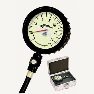 CLOSEOUT ONLY 1 AVAILABLE Longacre 50454 0-15 PSI Tire Gauge, Glow in the Dark w/ Storage Case