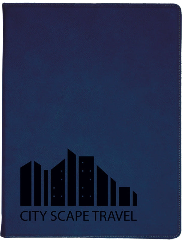 Laser Etched Leatherette 9x12 Folio with notepad