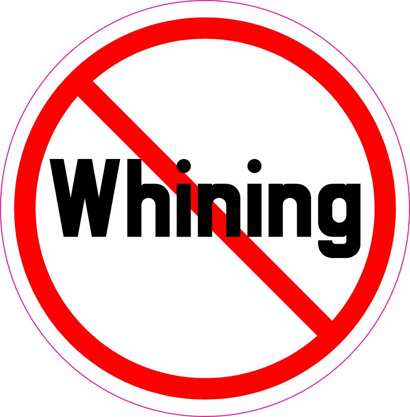 No Whining, 3" Diameter, Black and Red