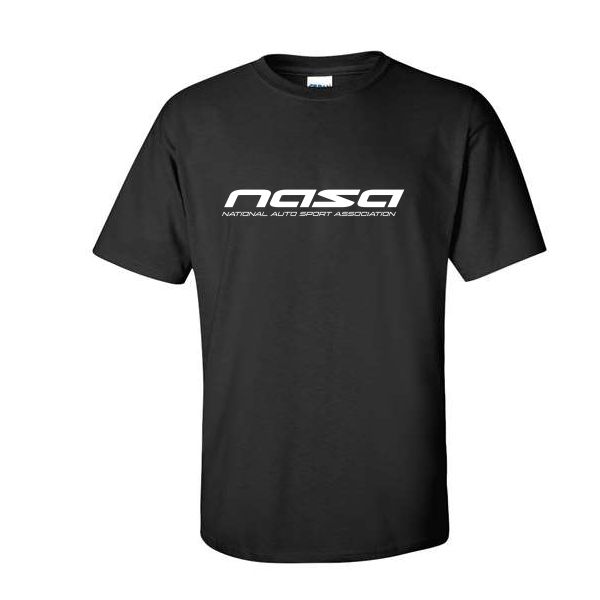 NASA Racing Logo Black 100% Cotton Short Sleeve T-Shirt
