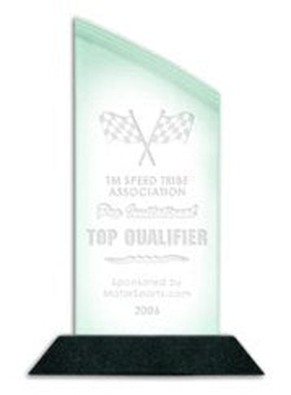 Jade Acrylic Stand Up Trophy, 5", 6" or 7" tall