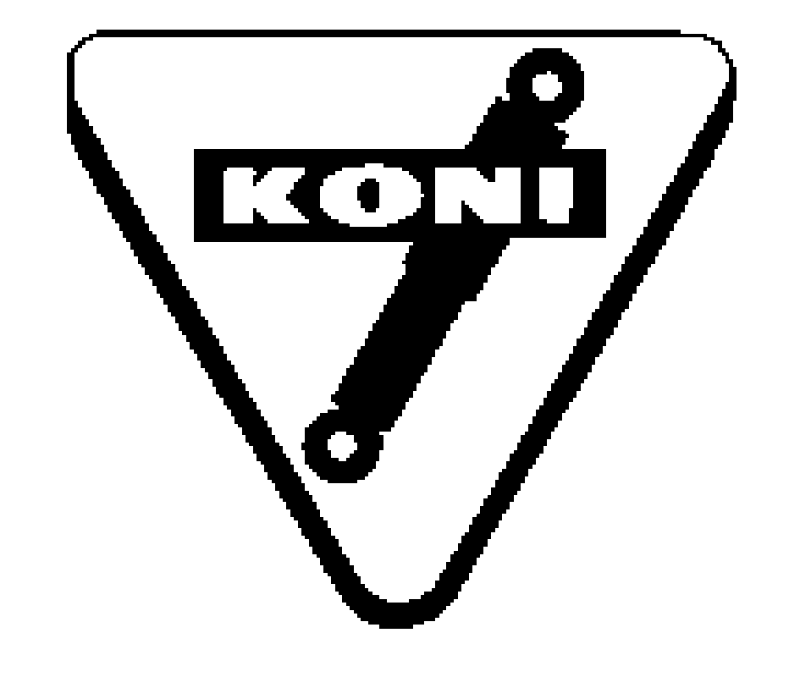 Decal, Shock-Spring-Sway Bar Manufacturers, Koni Triangle Small, 3 1-2" x 3 1-4", Printed , Black and Red on White