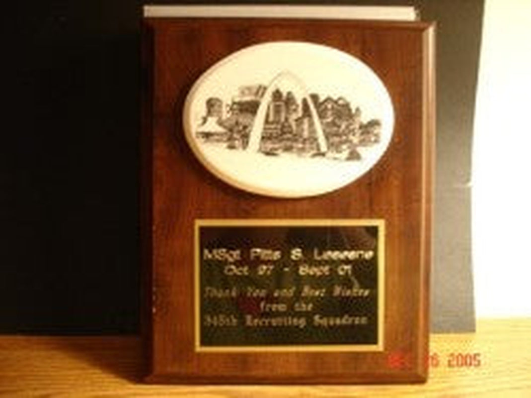 6"x8" Wood Plaque with Custom Laser Etched Marble