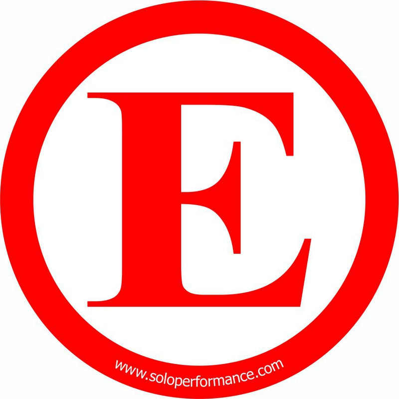 Decal, Safety Equipment Manufacturers, E (Fire Extinguisher), 3" Round, Printed, Red on White