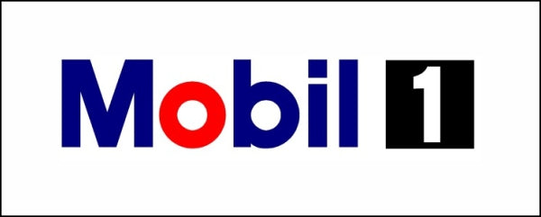 Mobil 1, 7 1-2" x 3 3-4", Printed, Blue and Red on White