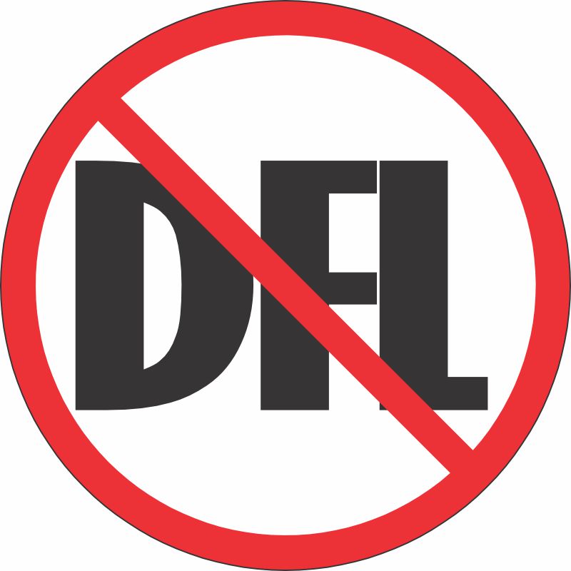 No DFL (Dead F-ing Last) Decal 3" Round Printed