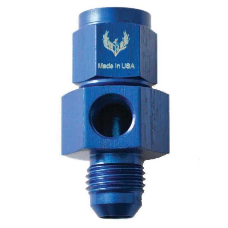 - 10 Female Swivel To - 10 Male With 1/8 Port Blue