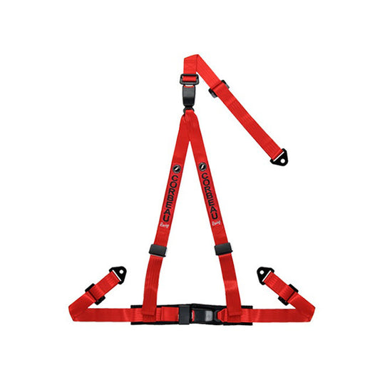 CLOSEOUT ONLY 1 AVAILABLE Corbeau 2" 3-Point Lap and Harness Belt Snap-In (Red)