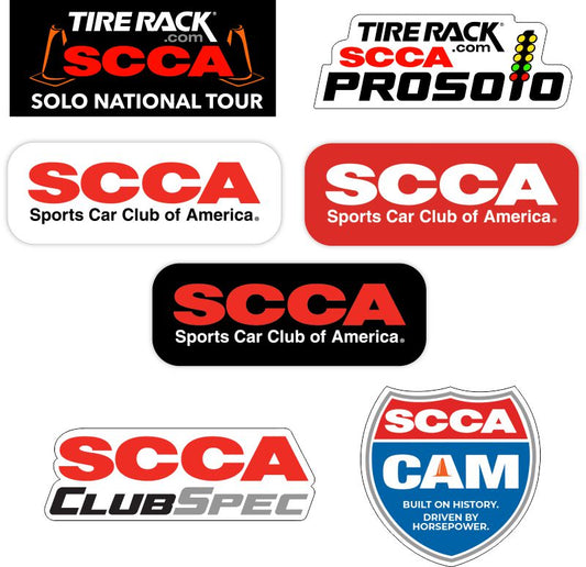 Tire Rack SCCA National Solo Magnetic or Reusable Vinyl Stickers - National Tour, ProSolo, ClubSpec, CAM