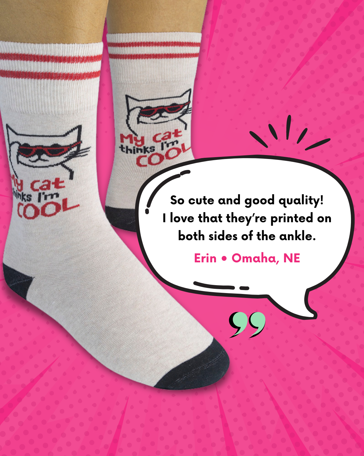 My Cat Thinks I'm Cool Socks | Funny | Pet Lovers | Funatic
