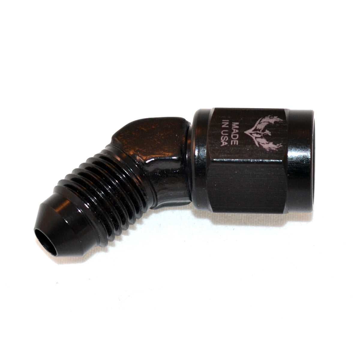 45 Degree AN Male To Female Swivel Elbow -3 Black