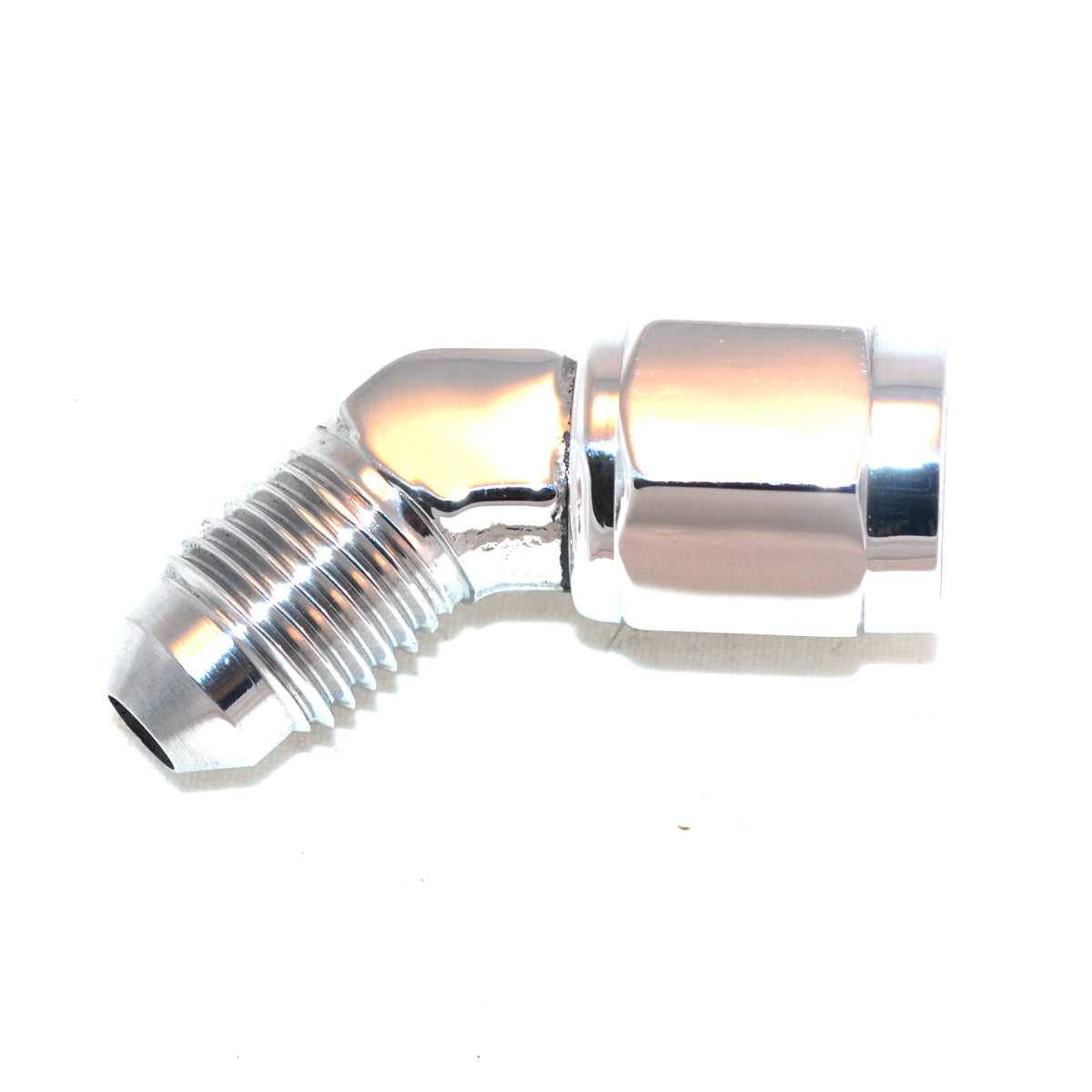 45 Degree AN Male To Female Swivel Elbow -3 Silver/Clear