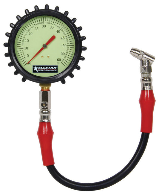 Allstar 4 inch 0-60 PSI Glow Tire Gauge