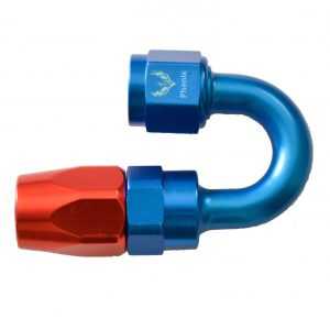 AN -12 Swivel Hose End 180 Degree - Bluee/Red