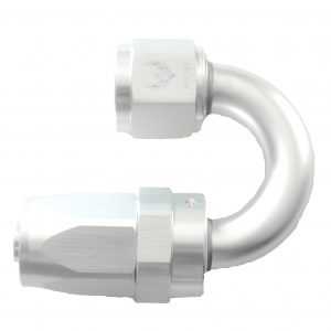 AN -12 Swivel Hose End 180 Degree - Silver/Clear
