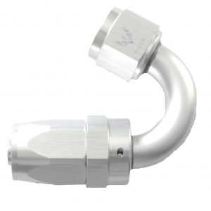 AN -16 Swivel Hose End 150 Degree - Silver/Clear