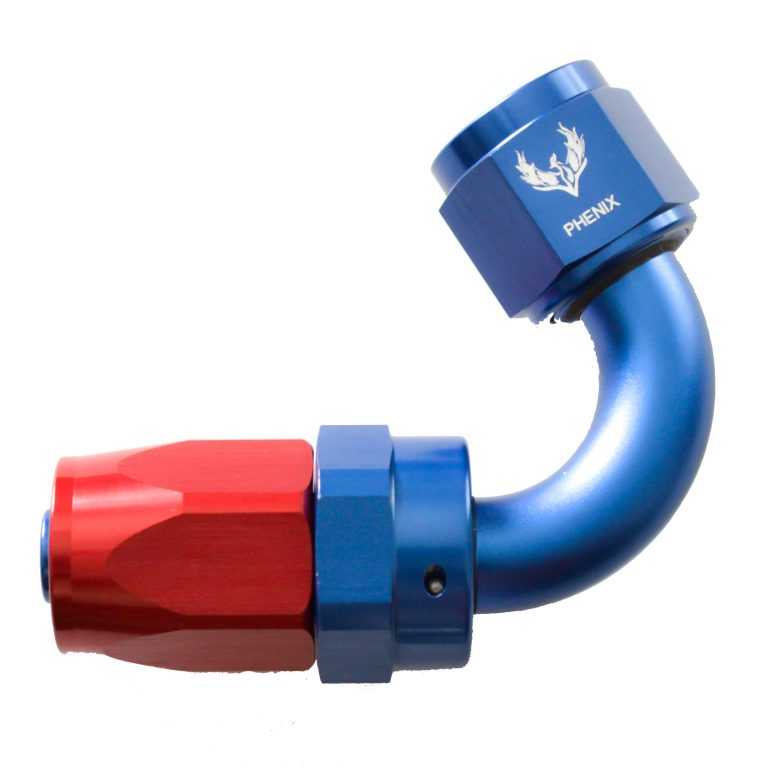 AN -8 Swivel Hose End 120 Degree - Bluee/Red