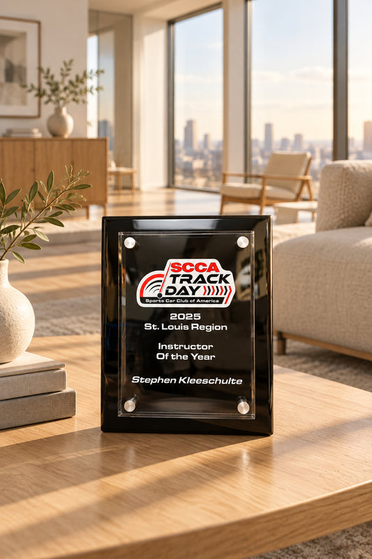 Piano Black High Gloss Floating Acrylic Plaque - 3 sizes