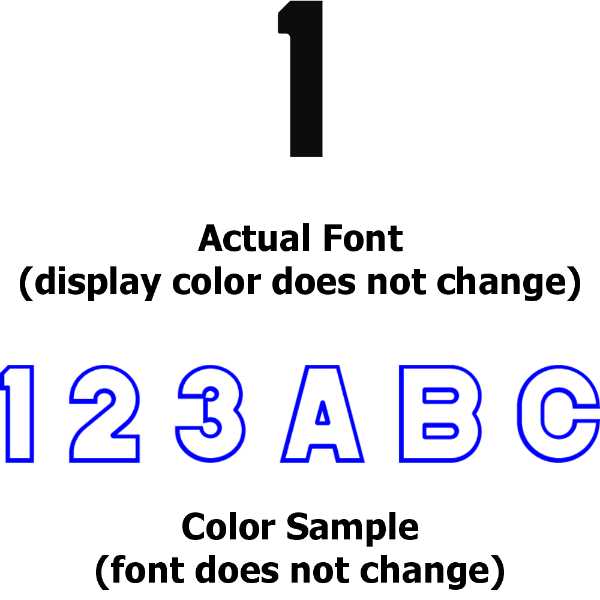 Individual Numbers and Letters with Outline