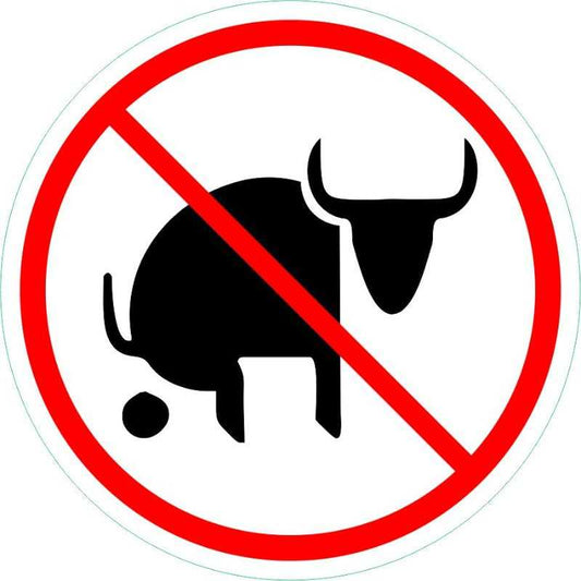No Bullsh.., 3" Diameter, Printed, Red and Black on White