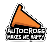 Autocross Makes Me Happy 3x3 Decal