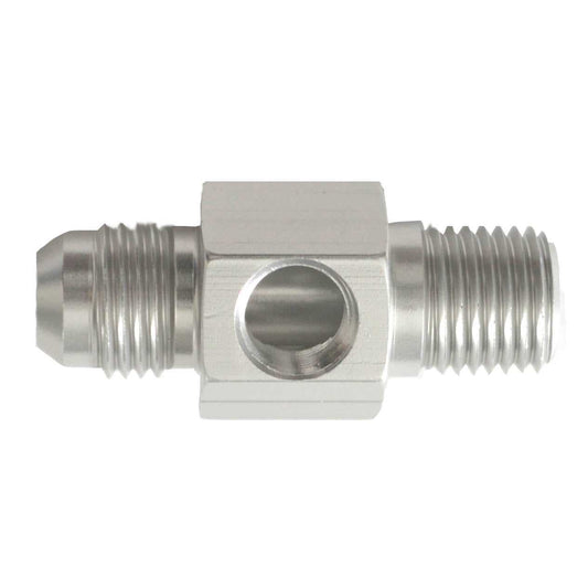 Silver/Clear #8AN Flare X 3/8" Npt Pressure Port W 1/8" Npt