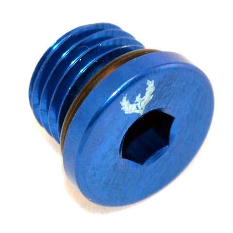 Straight Thread Low Profile O-Ring Plug - 20 Bluee