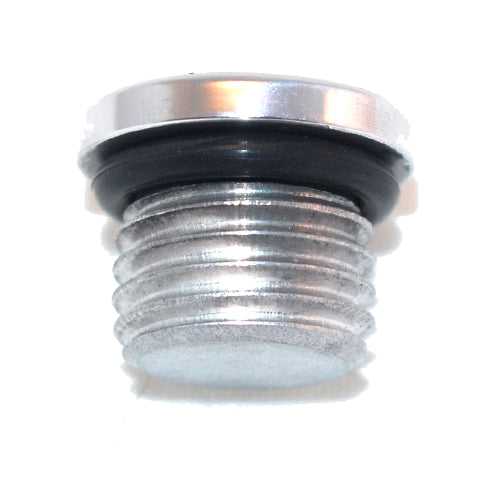 Straight Thread Low Profile O-Ring Plug - 20 Silver/Clear