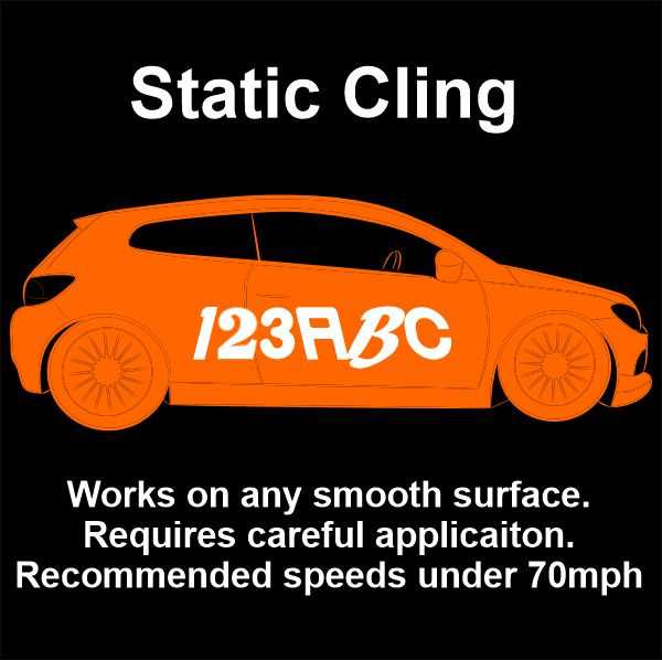 Individual White Static Cling Autocross Numbers Solo Performance