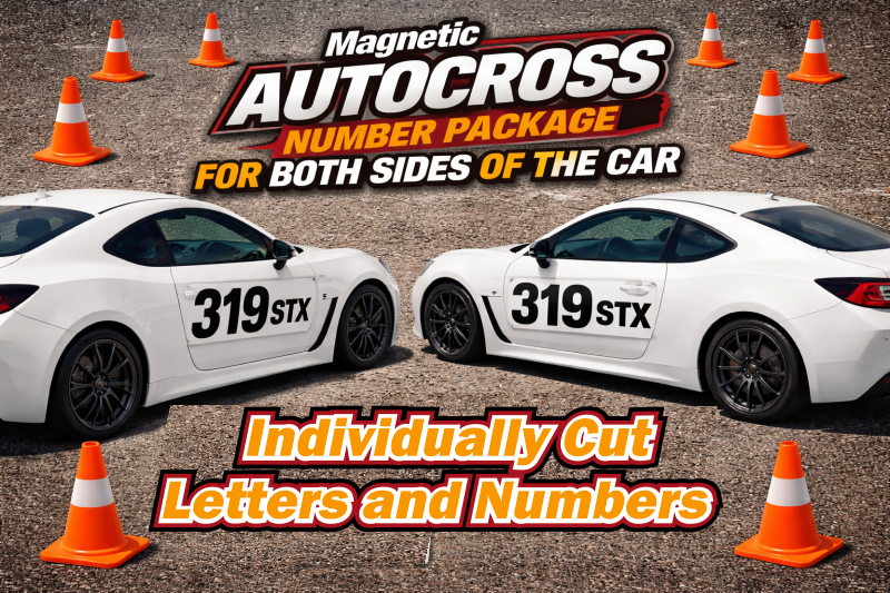 Autox Numbers Autocross Track Day: Single Color Car Numbers Class Package โ Solo ...