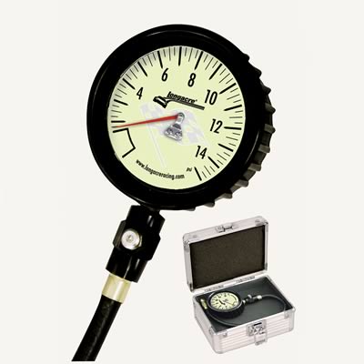 Solo Performance Specialties CLOSEOUT ONLY 1 AVAILABLE Longacre 50454 0-15 PSI Tire Gauge, Glow in the Dark w/ Storage Case