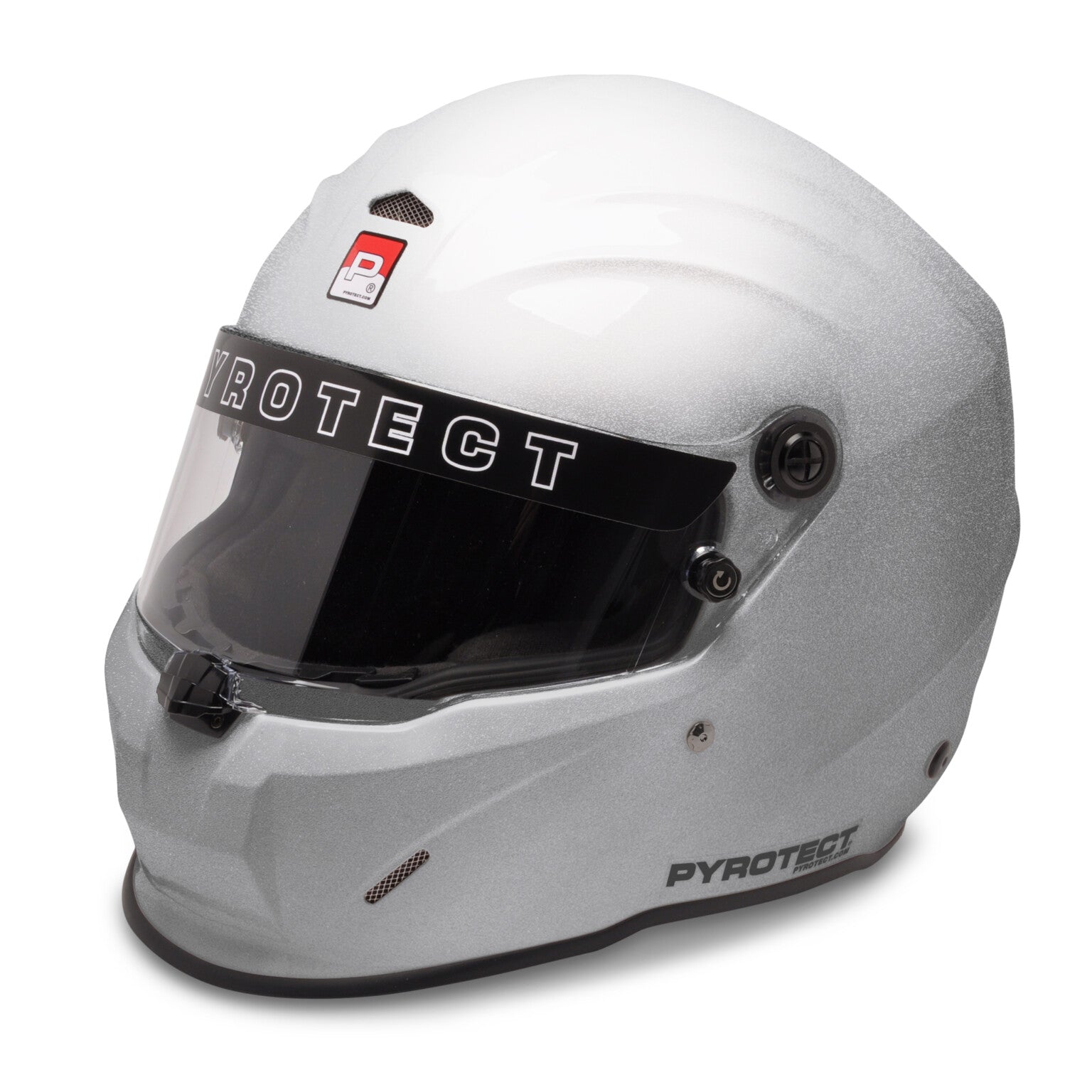 Solo Performance Specialties Pyrotect SA2020 Pro Sport Duckbill Full Face Helmet Silver
