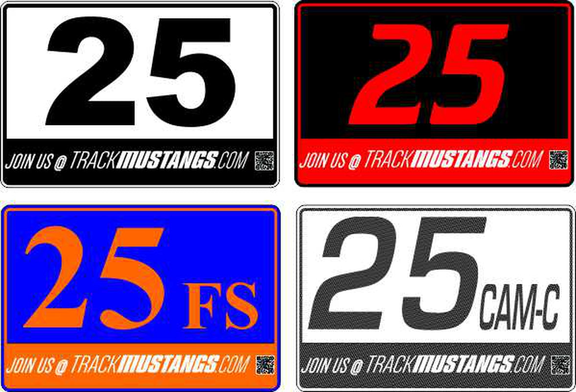 TrackMustangs Number Panel Set Your Choice of Material, Colors and Fonts