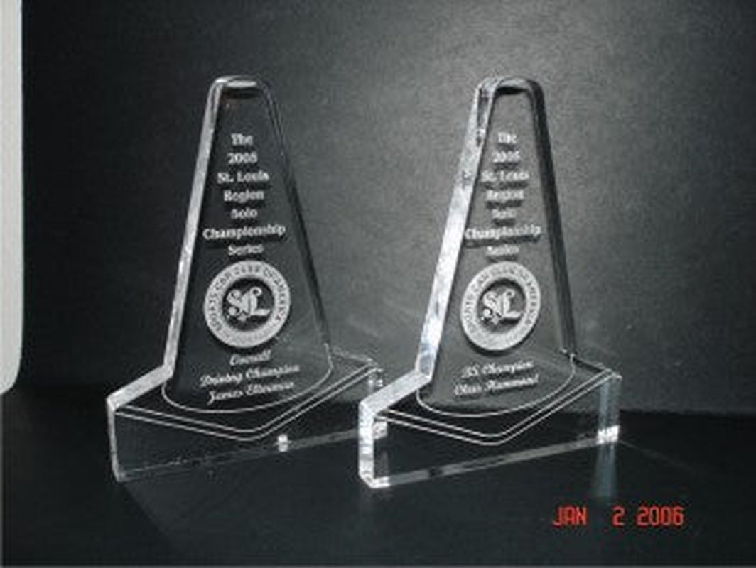 SPS Trophy -7" Tall Clear Acrylic Pylon with Laser Engraving