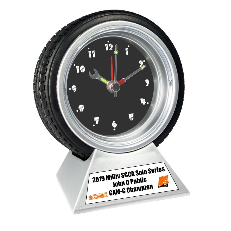 Solo Performance Specialties Desk Tire Clock Trophy with Personalization